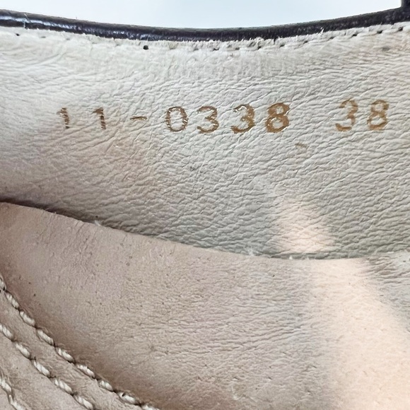 All Black Footwear Platform Lace up Mary Janes Brown Woven Embossed Size 38 - Picture 9 of 13